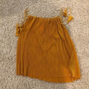 NWT yellow corduroy tassel top from h&m
